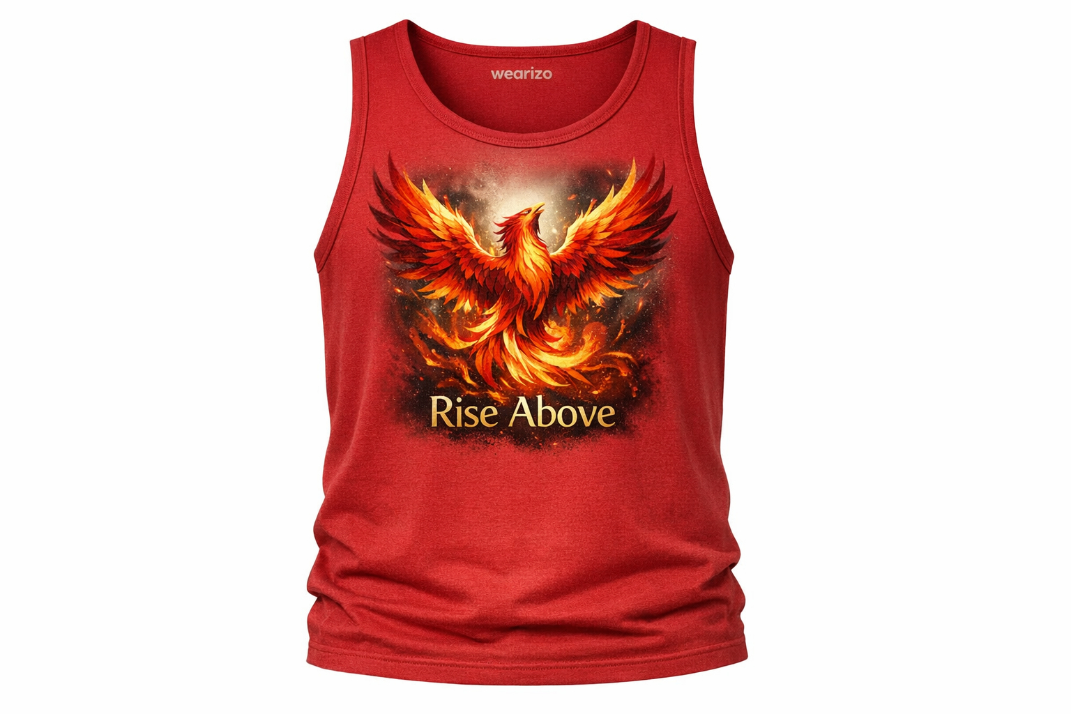 Wearizo Phoenix Rising Graphic Tank Top — Motivational Empowerment Print - Red