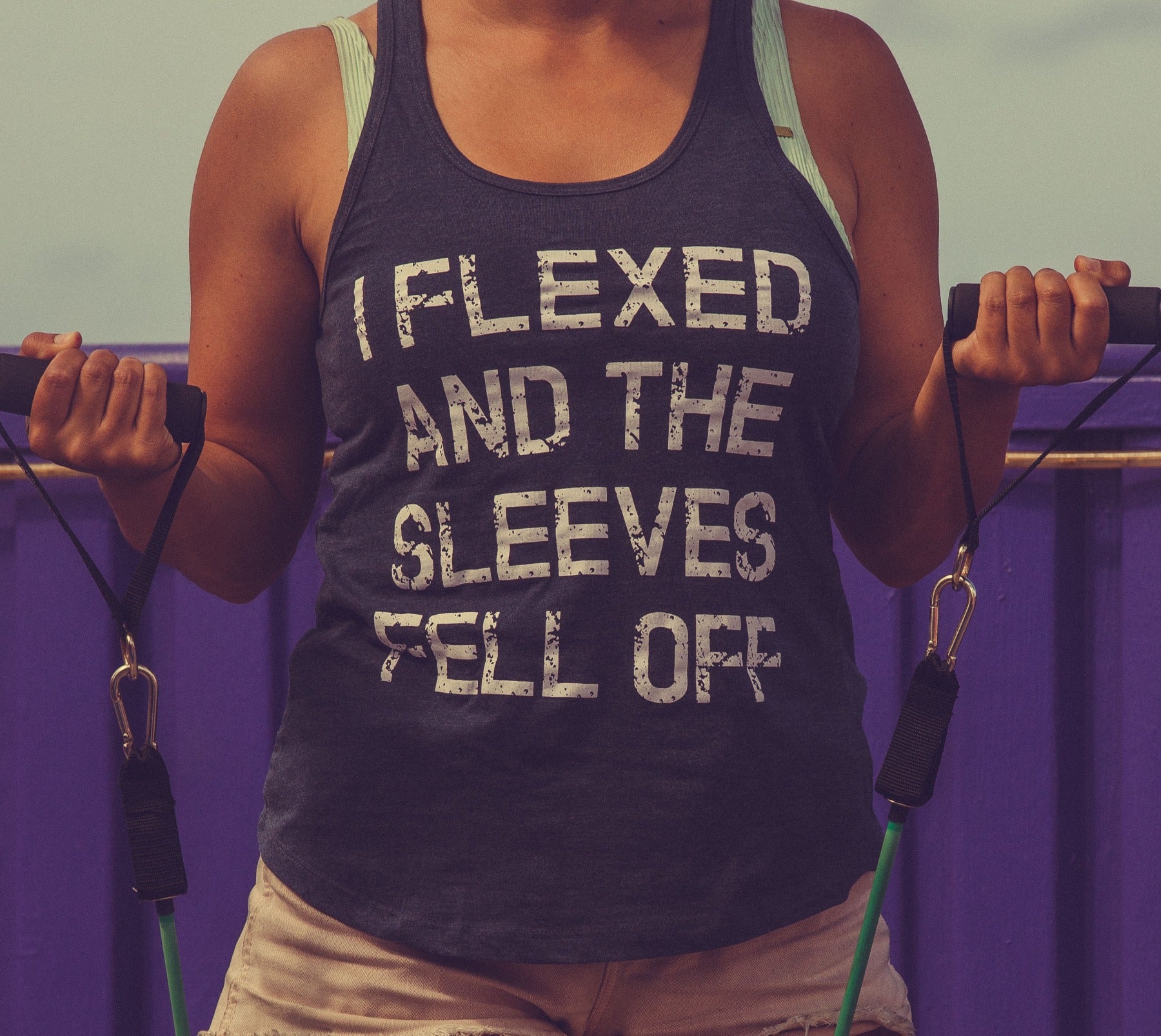 Wearizo I Flexed And The Sleeves Fell Off Men's Tank Top - Image 3