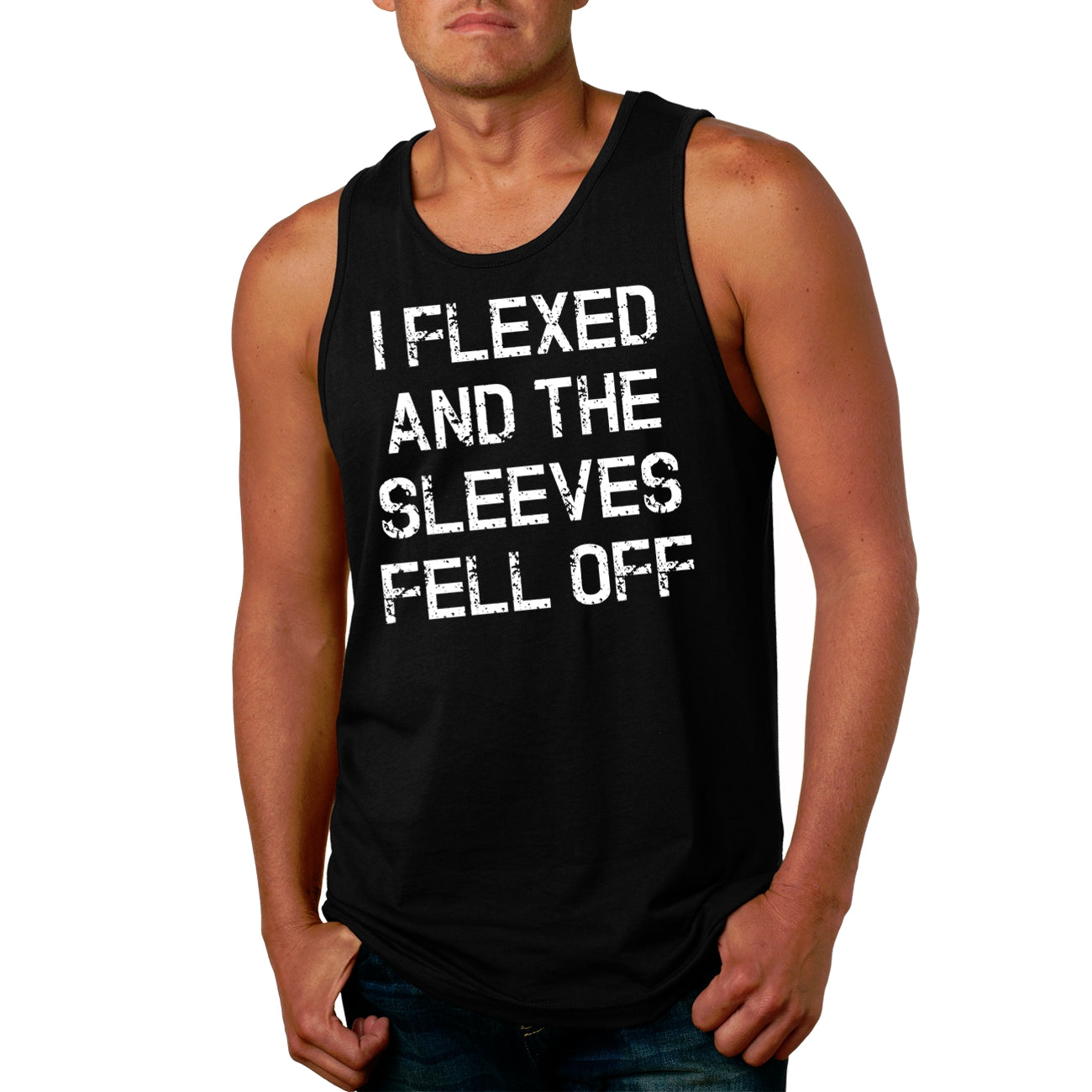 Wearizo I Flexed And The Sleeves Fell Off Men's Tank Top - Image 17