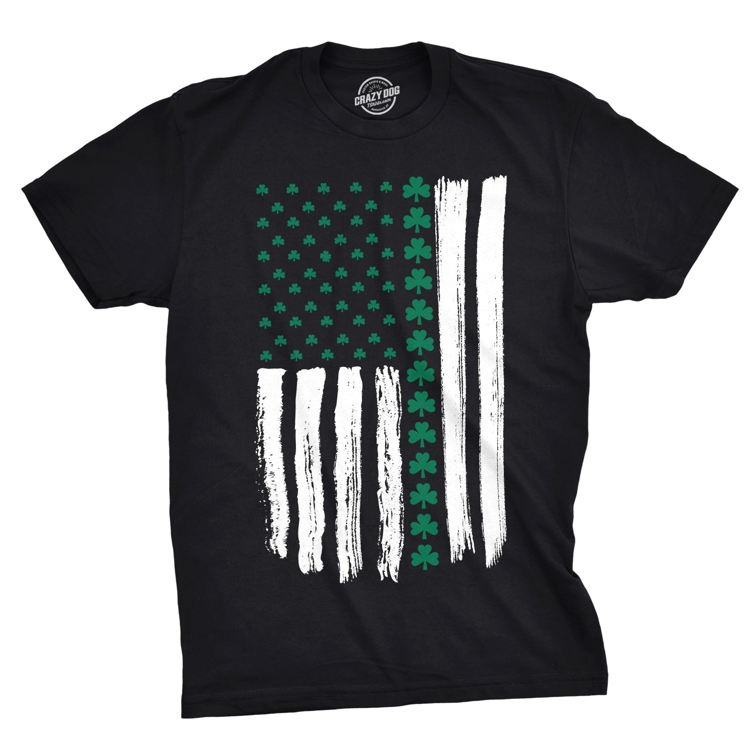 Wearizo Shamrock American Flag Men's T Shirt
